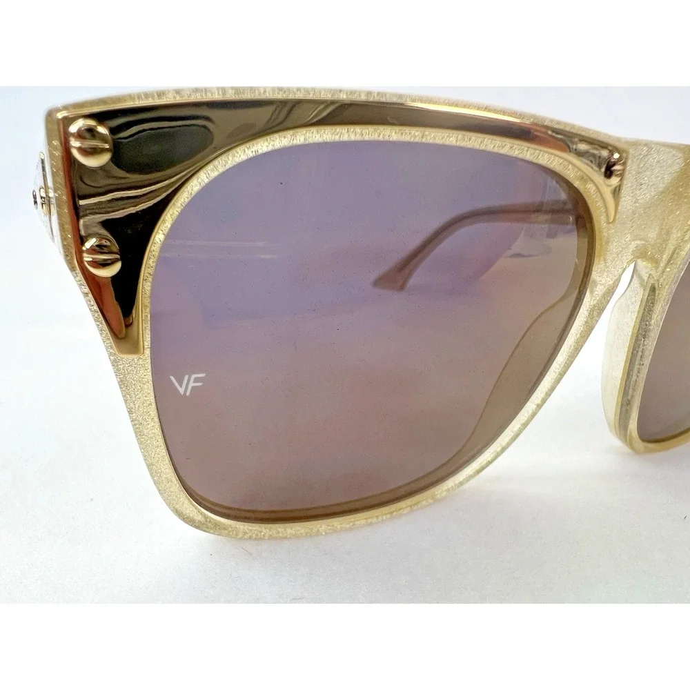 Vintage Frames By Corey Shapiro‎ Rude Metal Gold Unisex UV400 Sunglasses